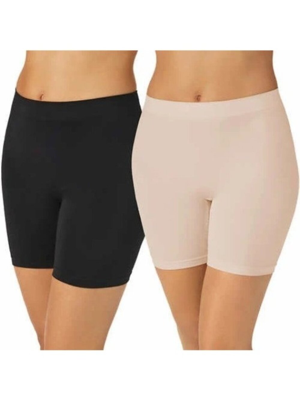 NWT Carole Hochman Women's M Black & Nude Slip Short 2-Pack